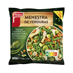 Imagen de FINDUS Menestra de verduras ultracongeladas con guisantes FINDUS 800 g.