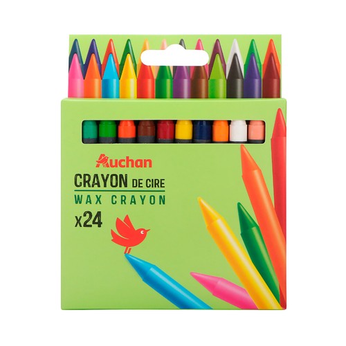 Caja de 24 mini lápices de cera para colorear, ALCAMPO.