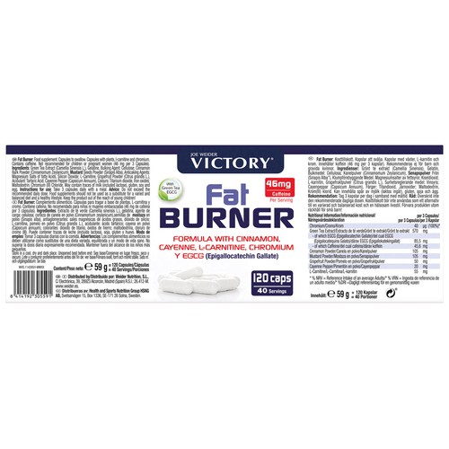WEIDER Complemento alimenticio en cápsulas a base de plantas, L-carnitina y cromo pack duo (2 x 120 cap.)