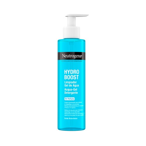 NEUTRÓGENA Hydro boost Limpiador facial (gel de agua), que elimina impurezas y maquillaje, apto pieles sensibles 200 ml.