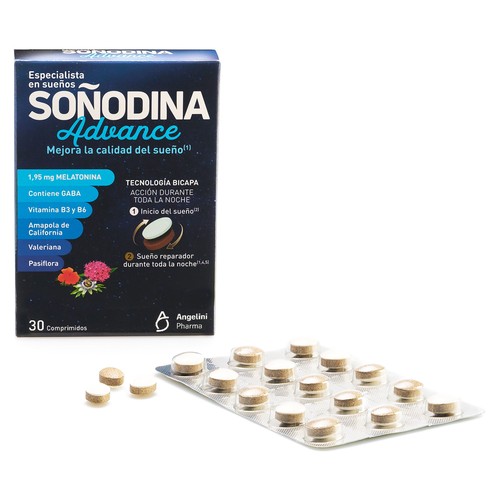 SOÑODINA Advance Complemento alimenticio con melatonia, que ayuda a mejorar la calidad del sueño 30 uds.