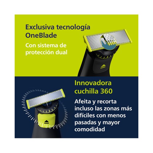 Afeitadora PHILIPS One Blade Pro QP6542/15 (Autonomía 90 min - Recargable).