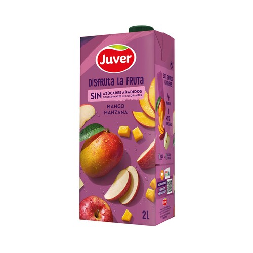 JUVER Néctar de mango y manzana, sin azúcares añadidos 2 l.