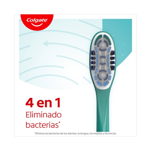 COLGATE 360º Deep clean Cepillo de dientes medio, con 4 zonas de acción que ayudan a eliminar las bacterias bucales 3 uds.
