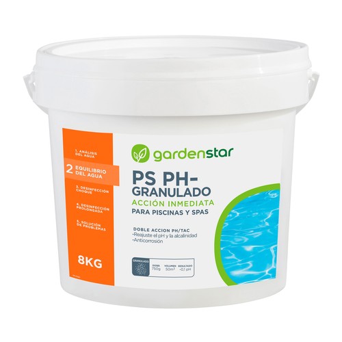 PS -PH granulado 8kg para piscinas y spas. GARDEN STAR