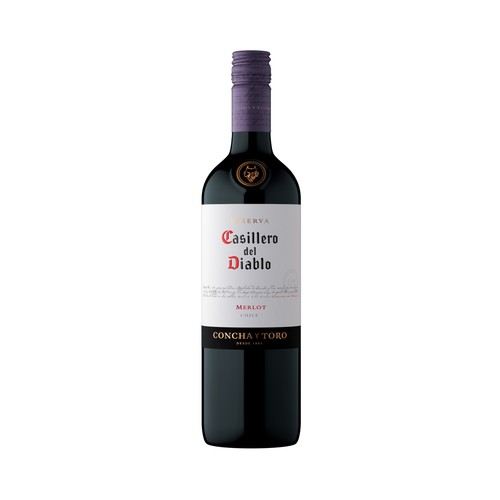 CASILLERO DEL DIABLO Vino tinto reserva, elabrado en Chile botella 75 cl.