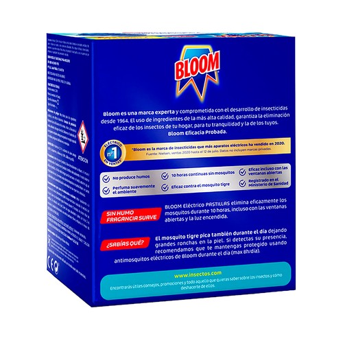 BLOOM Aparato eléctrico antimosquitos + 10 pastillas