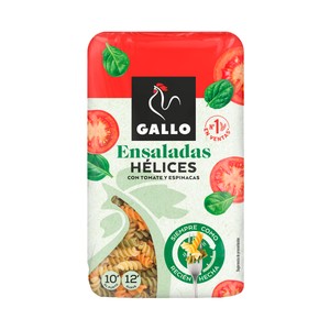 Imagen de GALLO Pasta hélice con tomate y espinacas, especial ensaladas paquete 450 g.
