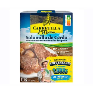 CARRETILLA Solomillo de cerdo con patatas parisinas en salsa de Oporto 300 g.