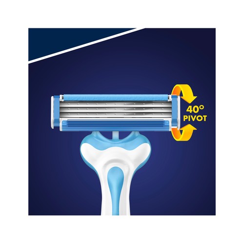 GILLETTE Maquinilla de afeitar desechable con cabezal pivotante de 3 hojas GILLETTE Sensor 3 cool 8 uds.