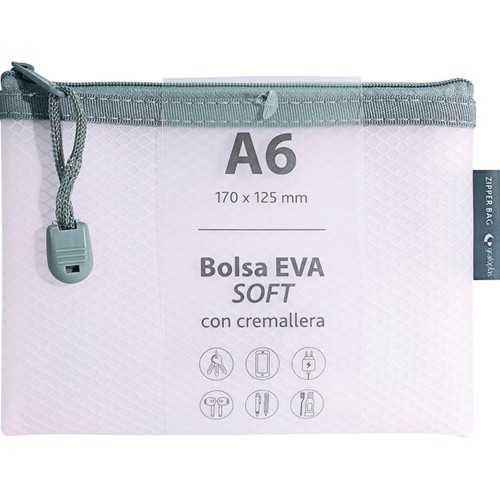 Bolsa zipper A6 en colores mate surtidos GRAFOPLAS.