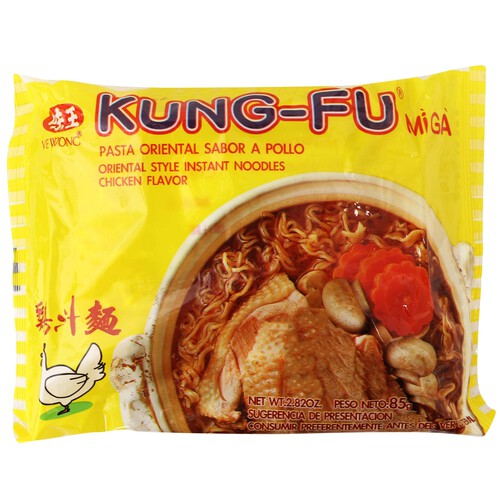 Pasta oriental con sabor a pollo KUNG-FU 80 g.