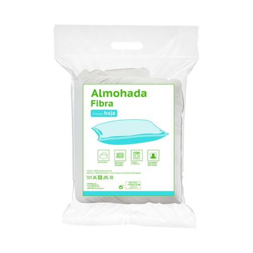 Almohada de fibra 90cm, firmeza baja.
