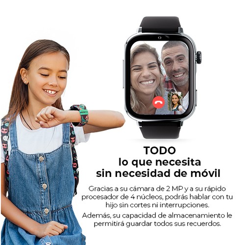 Smartwatch SAVEFAMILY SaveWatch Plus 2, Esfera Plata, Correa de Tela Ocean"..
