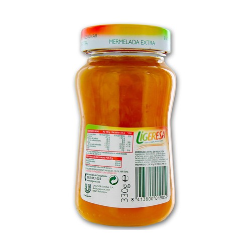 LIGERESA Mermelada de melocotón con fructosa 330 g.