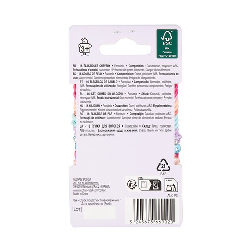 PRODUCTO ALCAMPO Gomas elásticas infantiles con divertidos motivos y colores 16 uds.