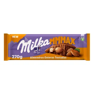 MILKA Chocolate con leche y almendras enteras 270 g.