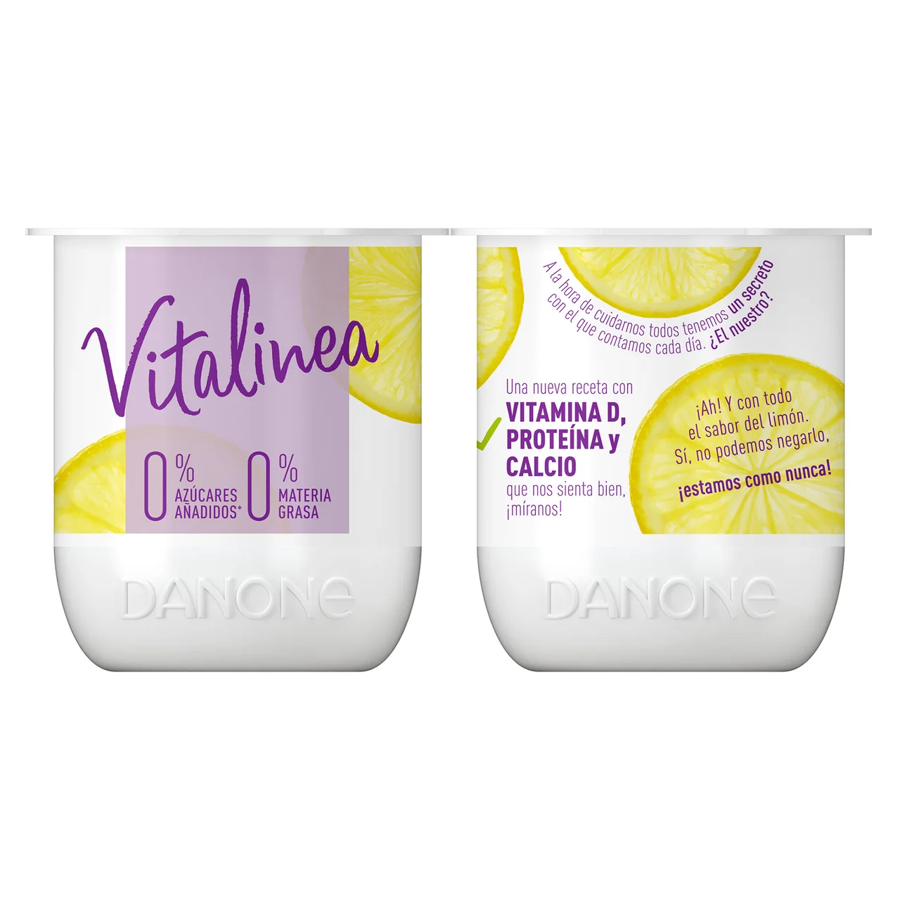 Yogur desnatado 0% materia grasa, sabor limón de Danone 4 x 120 g.