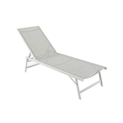 Tumbona plegable de acero y textileno, acabado blanco, MOTIF INDOOR