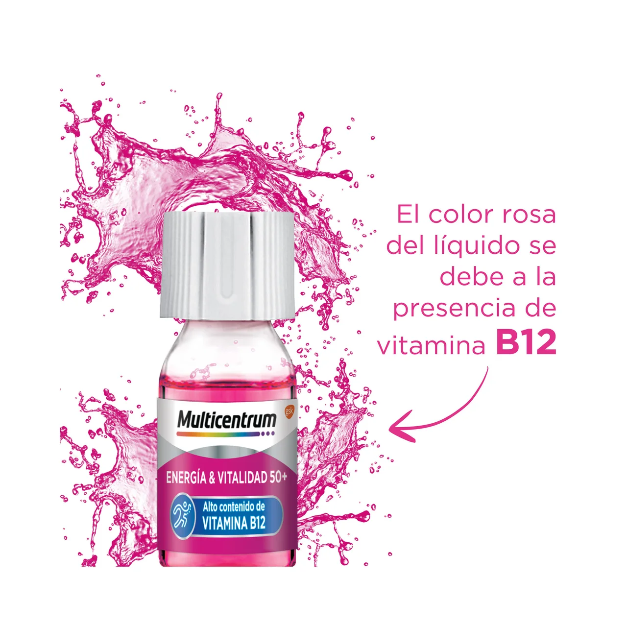 Energía & vitalidad 50+ Polivitamínico con alto contenido en vitamina B12, para personas mayores de 50 años 15 uds.