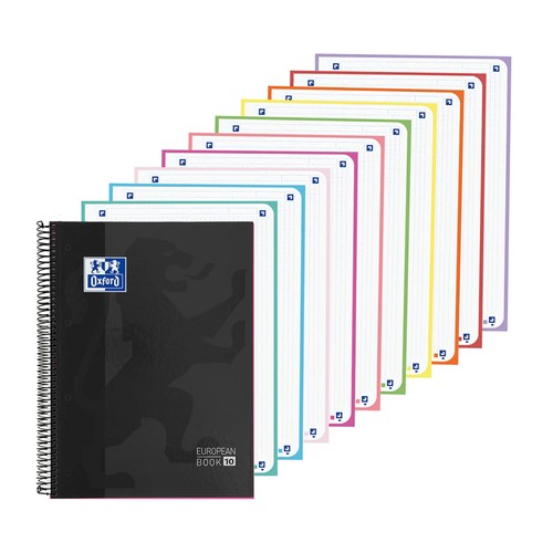 Cuaderno A4 Cuadrícula 5x5 color negro Europeanbook modelo 10. OXFORD