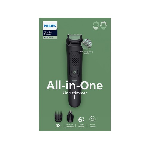 Afeitadora multifunción PHILIPS MG3920/15, autonomía 60 min, uso en seco y humedo. 