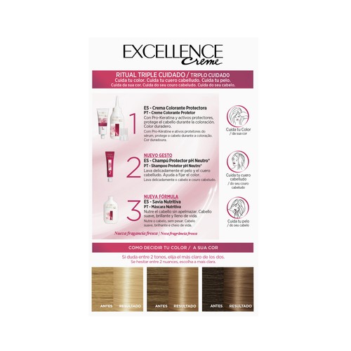 L´ORÉAL PARIS Excellence creme Tinte de pelo permanente tono 9.3 Rubio muy claro dorado.