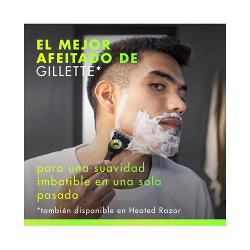 GILLETTE Labs neon ninght Maquinilla de afeitar con cabezal pivotante de 5 hojas + 2 recambios.