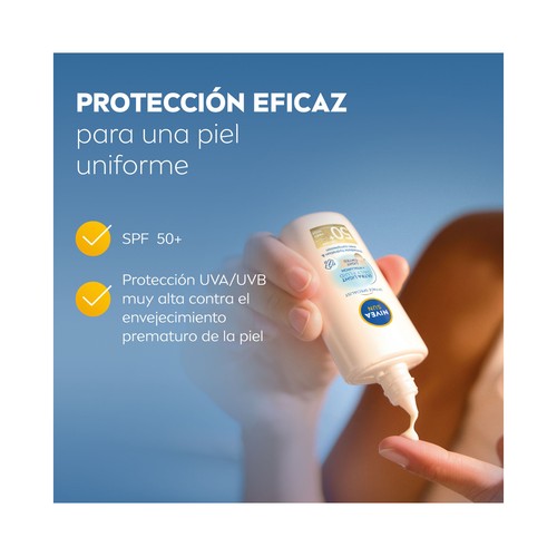 NIVEA Sun Fluido protector facial diario, tono claro con FPS 50+ (muy alto) 40 ml.