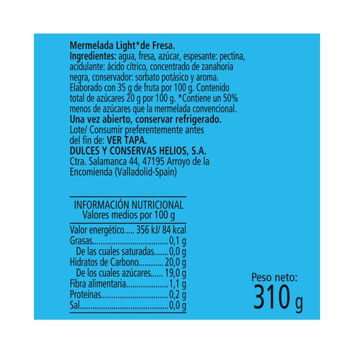TORNEO Mermelada de fresa light 310 g