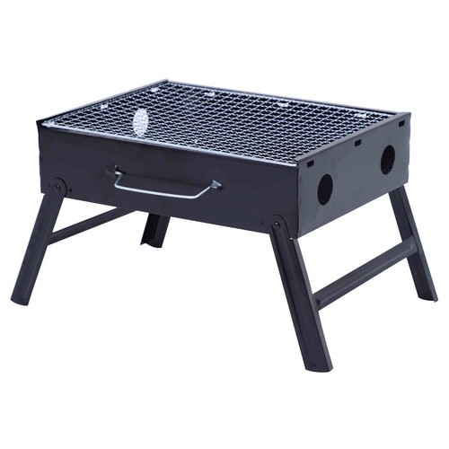 Barbacoa de carbón plegable de hierro, 36x27x20 cm. TRESDOGAR.