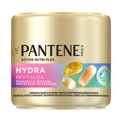 PANTENE Pro-v hydra revitaliza Mascarilla capilar protectora, para cabellos muy muy secos 300 ml.