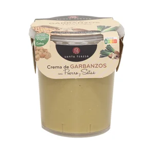 SANTA TERESA Crema de garbanzos con puerro y setas 400 ml.