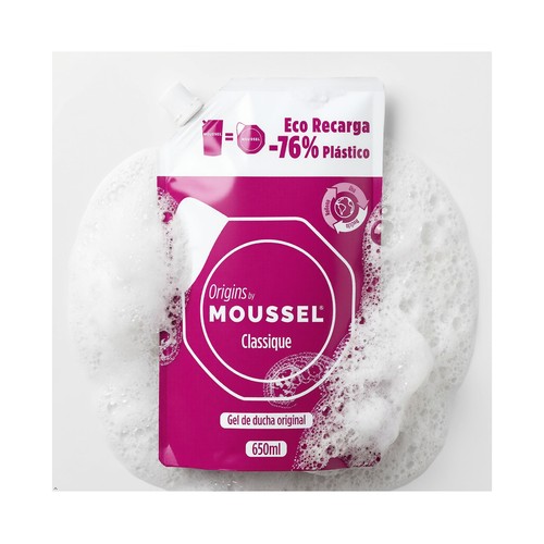 MOUSSEL Classique Recarga de gel de baño o ducha 650 ml.
