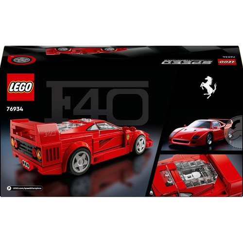 LEGO Speed Champions Supercoche Ferrari F40 76934, 318 piezas, +9 años.