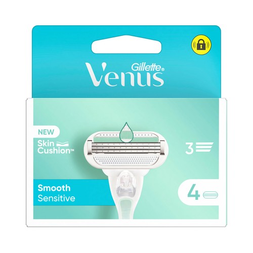 Recambio con 3 hojas para máquinillas de depliación femenina VENUS Smooth sensitive 4 uds.