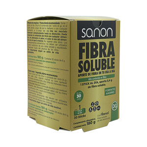 SANON Complemento alimenticio a base de fibra soluble de alta disolución SANON 30 sticks.