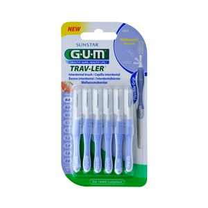 GUM Cepillos interdentales de 0.6 mm con protección antibacteriana GUM Trav-ler 6 uds.