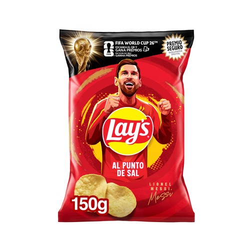 Patatas fritas lisas al punto de sal LAY'S 160 g.