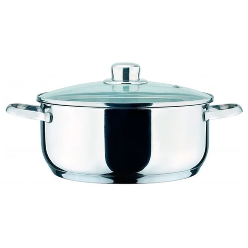 Cacerola Pir Inox de acero inoxidable con tapa, 24 cm, Dux MAGEFESA