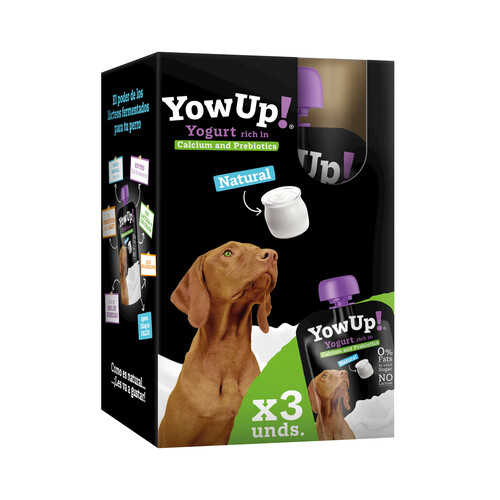 YOW UP! Yogurt natural para perro Pouch YOW UP! 3 uds. 115 gr.