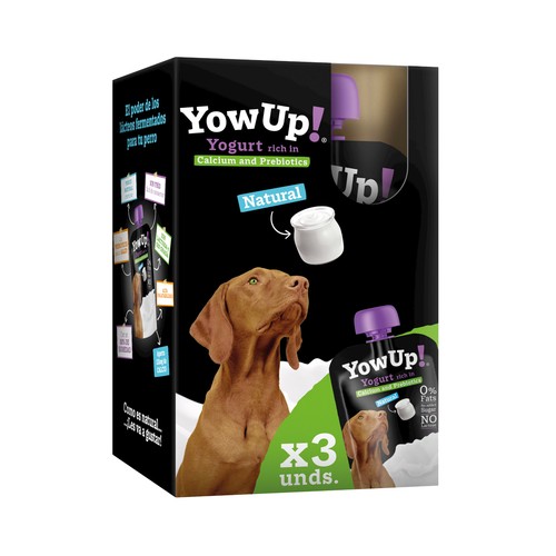 YOW UP! Yogurt natural para perro Pouch YOW UP! 3 uds. 115 gr.
