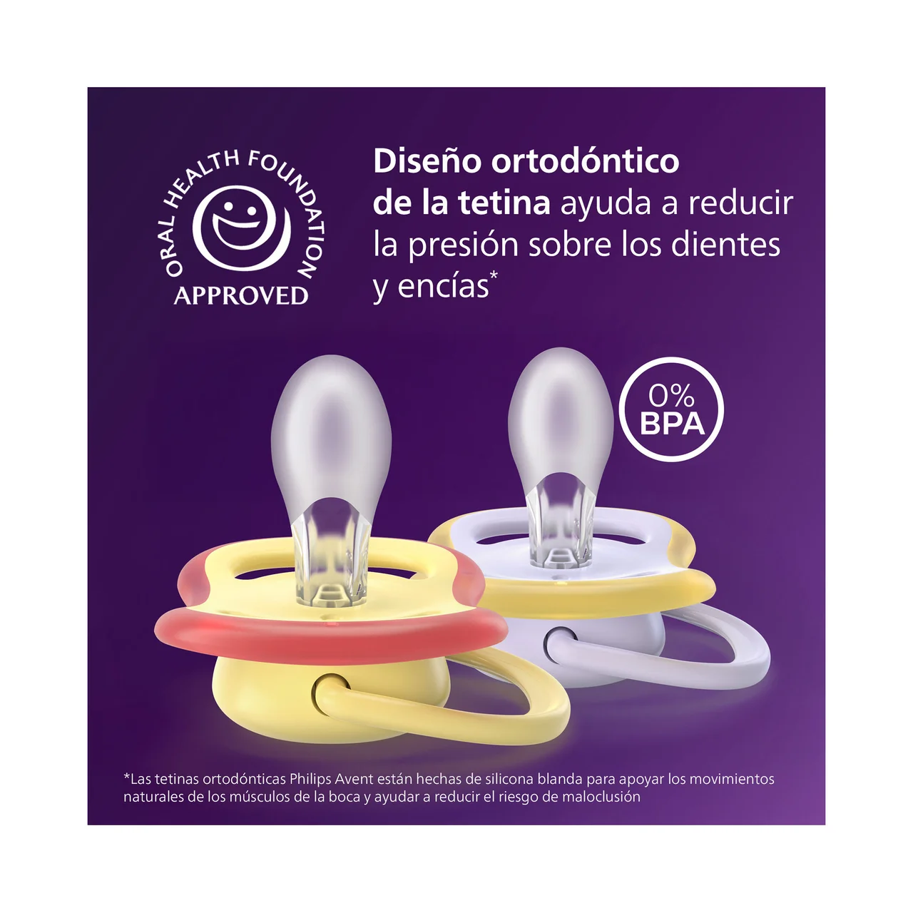 Ultra air de Philips Chupetes de 0 a 6 meses, con tetina con diseño ortodóntico 2 uds.