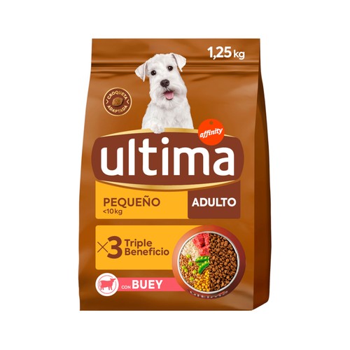 ULTIMA Alimento seco de perro mini adulto sabor buey 1.25kg
