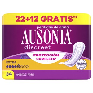 Imagen de AUSONIA Discreet Compresas extra para perdidas de orina 34 uds.