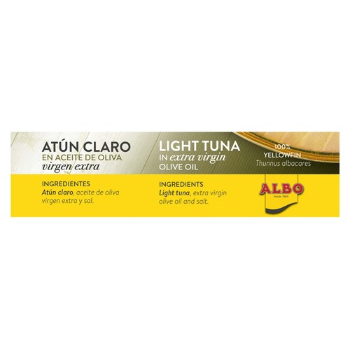 ALBO Atún claro en aceite de oliva virgen extra lata de 82 g.