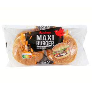 Imagen de PRODUCTO ALCAMPO Pan maxi burger con sésamo auchan 4 uds 300 g