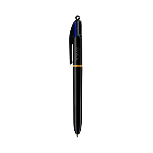 Bolígrafo retractable de 4 colores, azul, negro, rojo, verde, BIC.