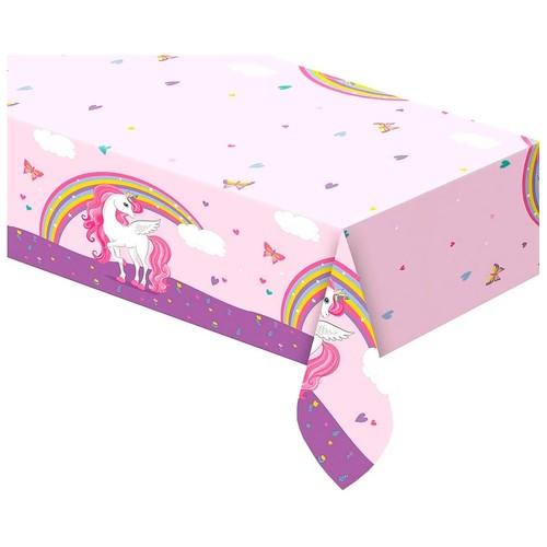 Mantel de plastico de unicornio, 120x180cm, PROCOS