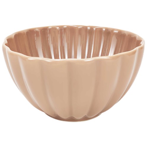 Bol 12,5cm stoneware, en relieve color marrón modelo Mocha. ACTUEL